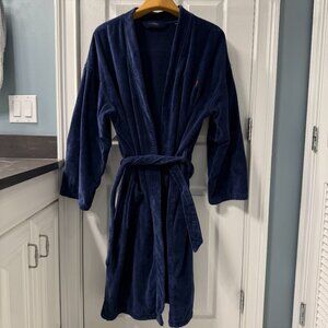 Polo Ralph Lauren Dark Navy Luxurious Heavyweight Velour Robe Size Large